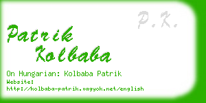 patrik kolbaba business card